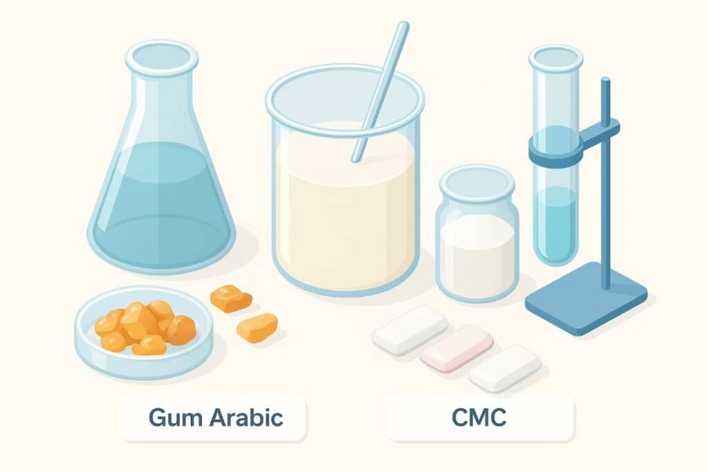 Comparison of Gum Arabic and Carboxymethyl Cellulose in Chewing Gums